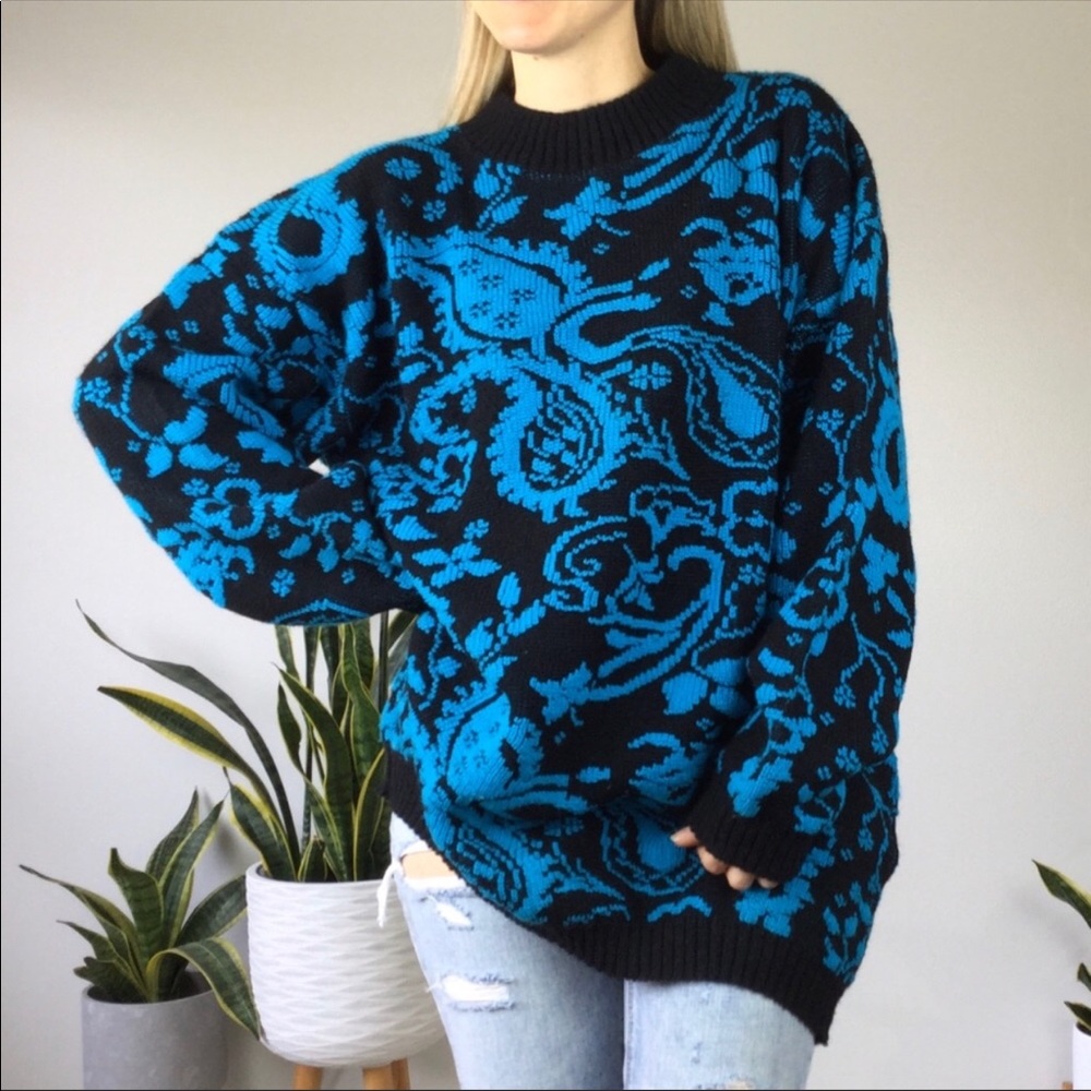 Super oversized vintage knit pullover sweater xl